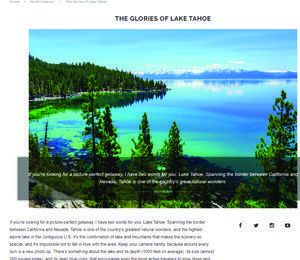 Passport Magazine The Glories of Lake Tahoe by Rich Rubin